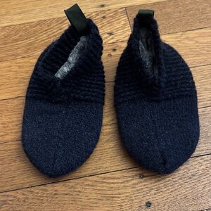 Cozy Navy Bombas Toddler Slippers